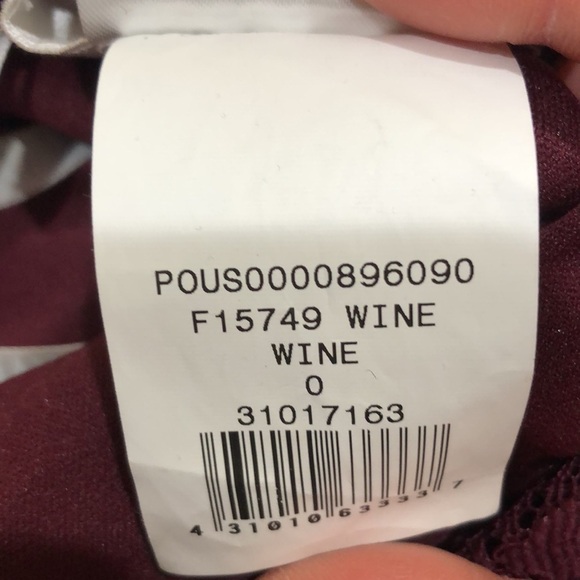 David’s Bridal Maxi Dress Size 0 Burgundy Floral Lace Pleated Ruched Column Gown - Picture 10 of 10